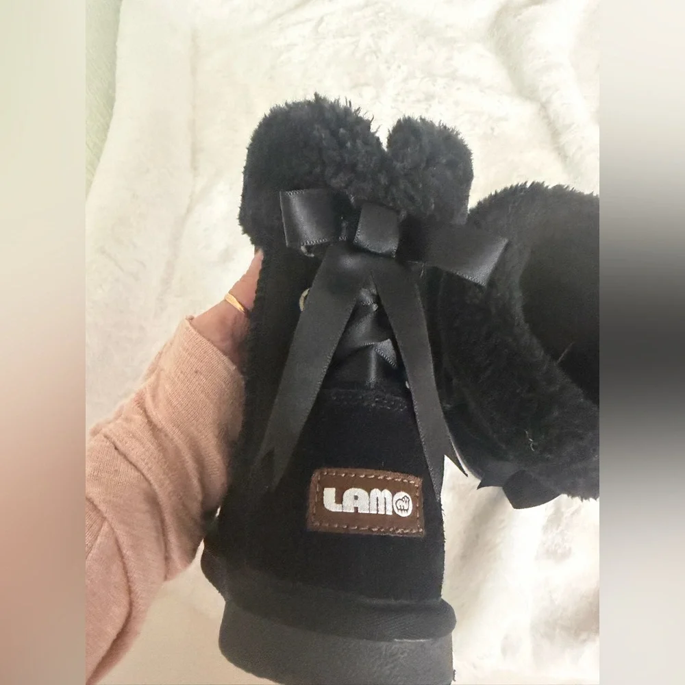 Lamo Black Fur-Lined Winter Boots